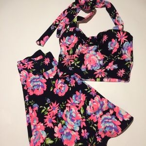 •SOLD!!•Charlotte Russe Floral Top/Skirt Set